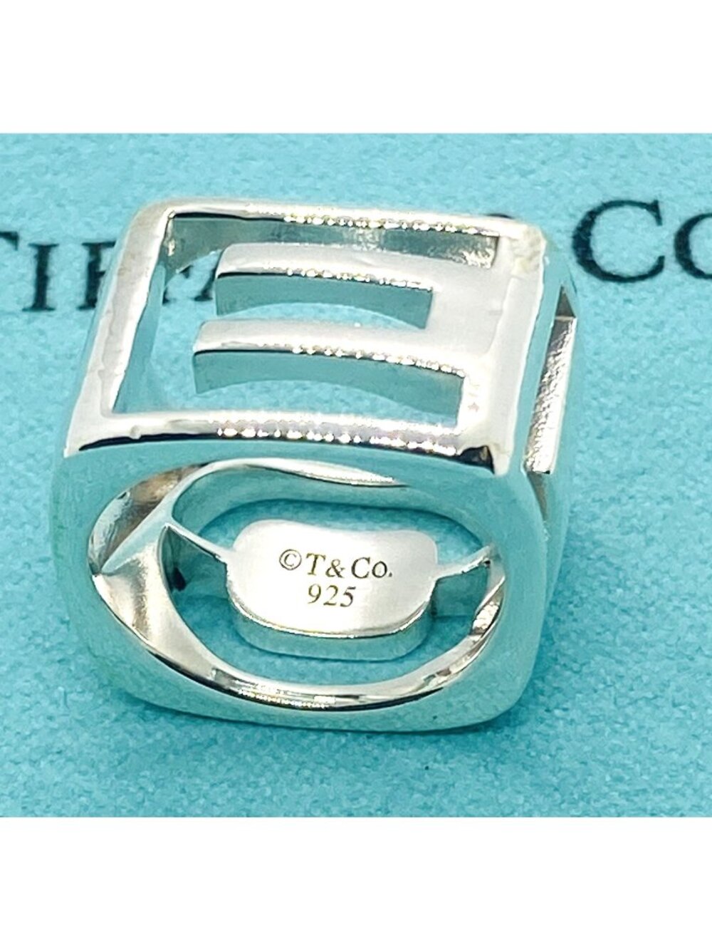 Tiffany & Co Sterling Silver 925 Donald Claflin Era Stencil Love Ring 925 Size 5